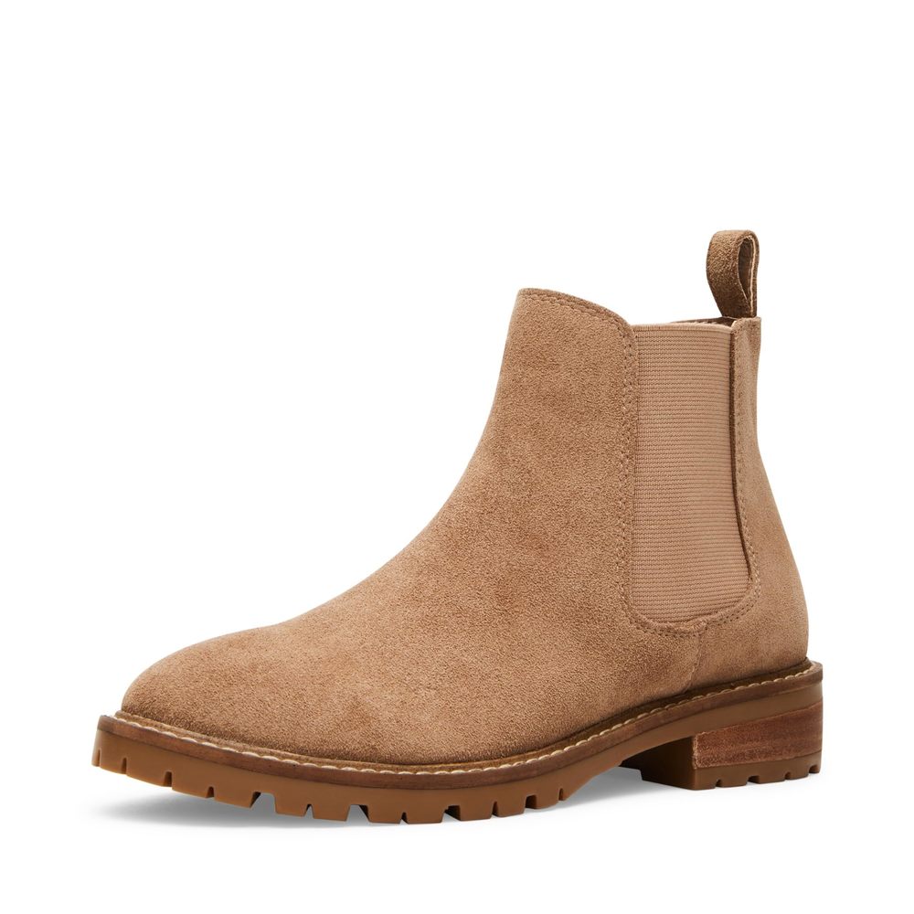 Steve Madden Women's Leopold Chelsea Boot, Oatmeal Suede, 6